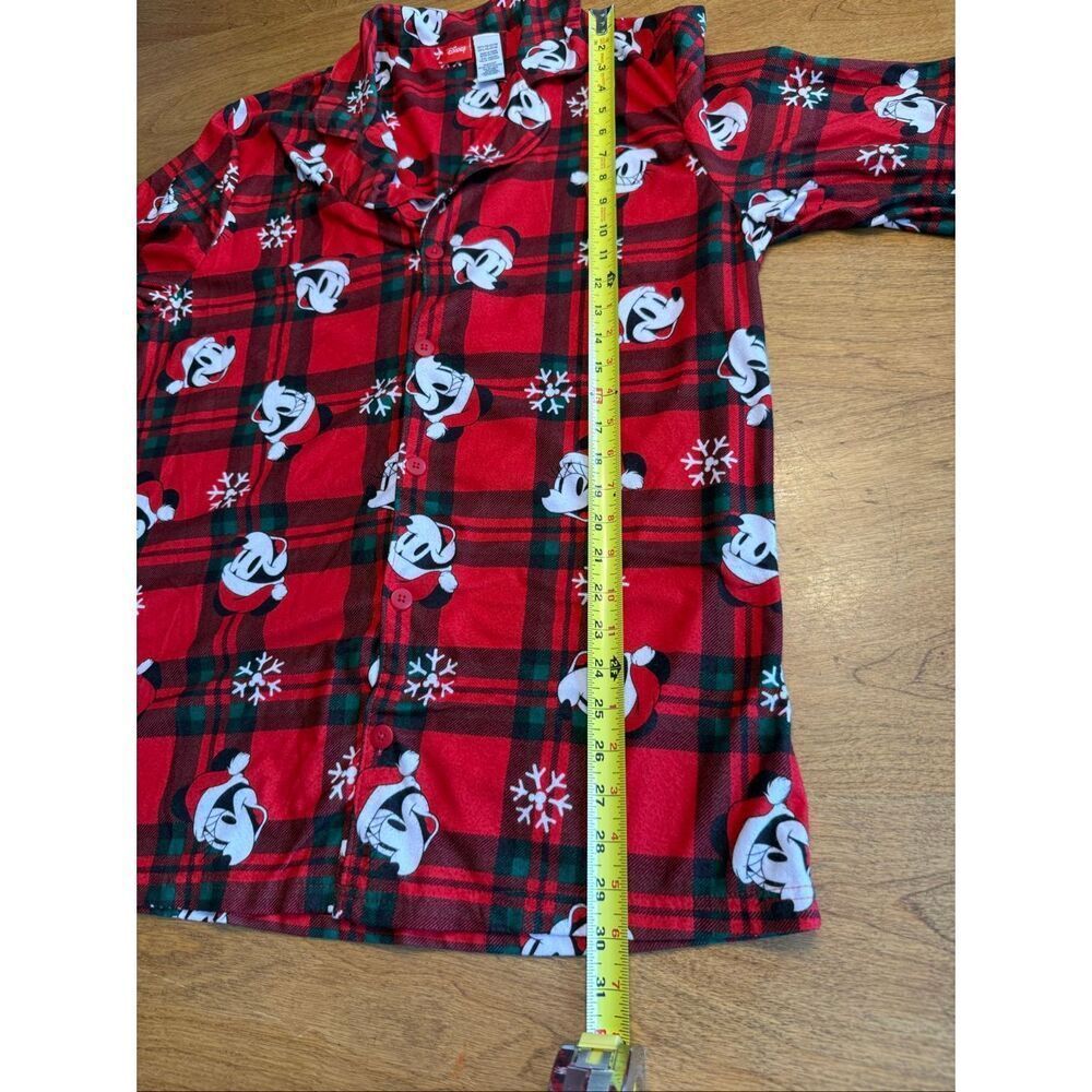 Disney Women's Mickey Mouse Plaid Flannel Holiday Jammies Sleepshirt Red Medium - Picture 8 of 8